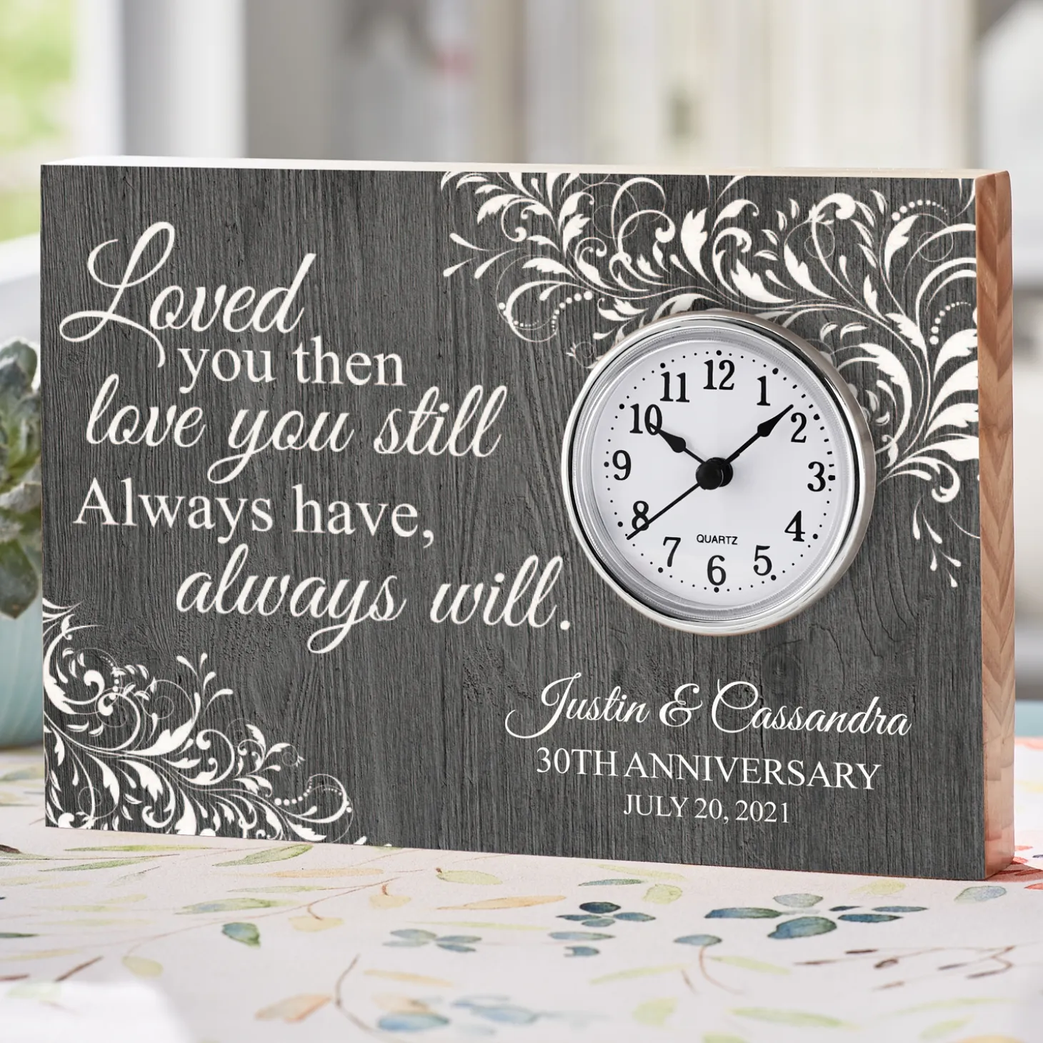 Love You Still Anniversary Wood Clock