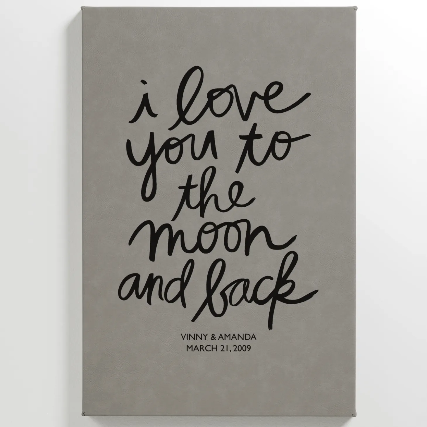 Love You to the Moon and Back Leather Wall Art