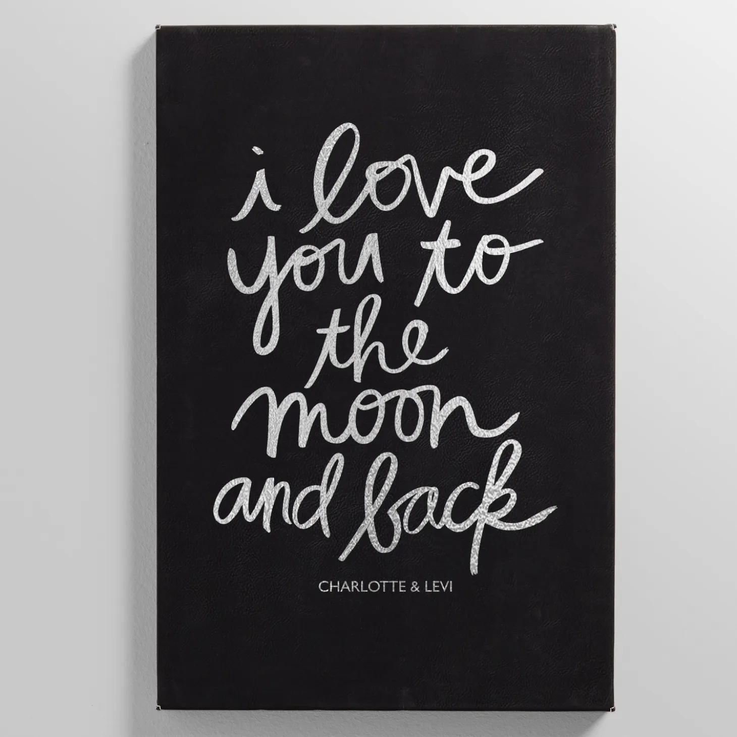 Love You to the Moon and Back Leather Wall Art