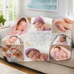 Love You To The Moon Photo Plush Blanket
