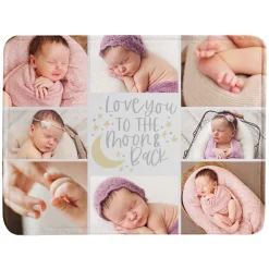 Love You To The Moon Photo Plush Blanket