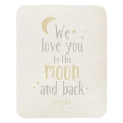 Love You To The Moon Quilted Baby Blanket