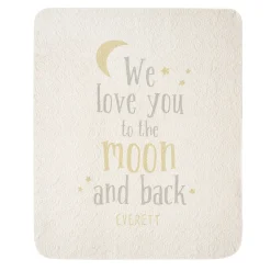 Love You To The Moon Quilted Baby Blanket