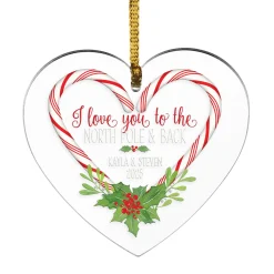 Love You to the North Pole & Back Heart Ornament