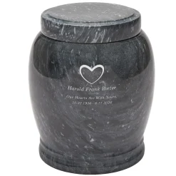 Loving Heart Engraved Marble Cremation Urn