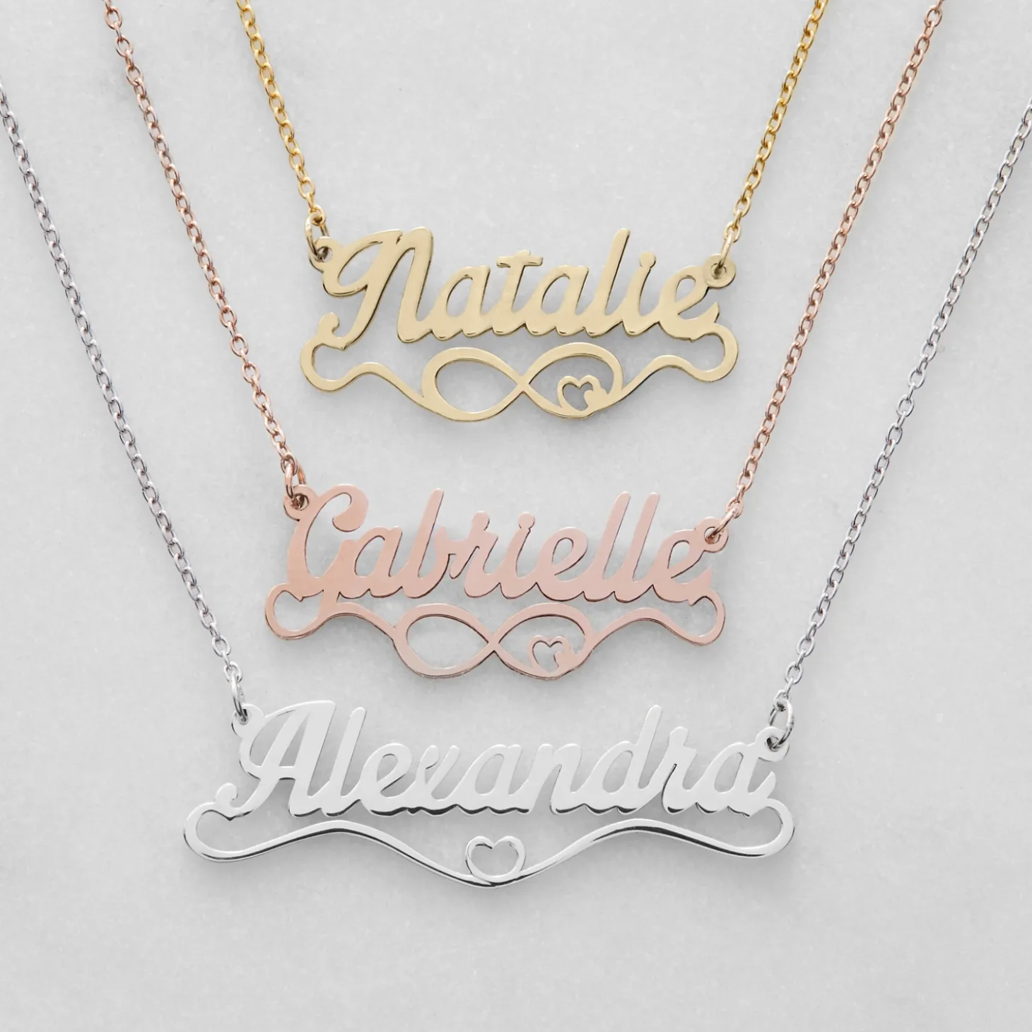 Loving Hearts Personalized Name Necklace