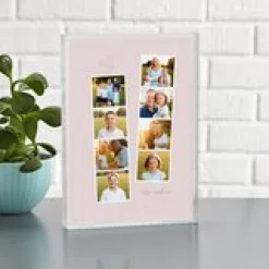 Loving Hearts Photo Film Strip Glass Block