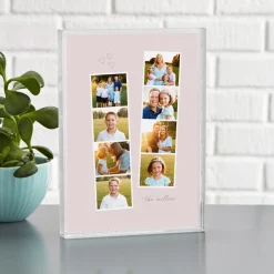 Loving Hearts Photo Film Strip Glass Block