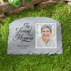 Loving Memory Photo Garden Stone