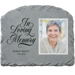 Loving Memory Photo Garden Stone