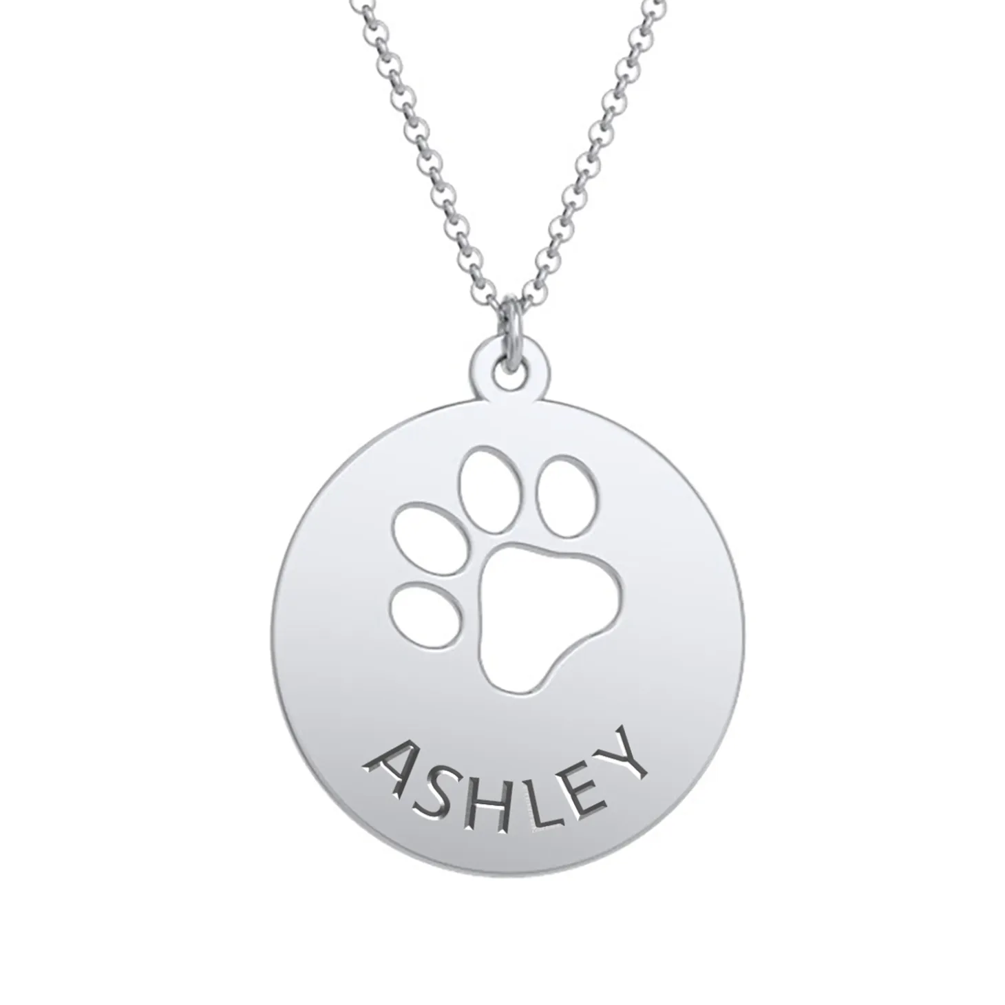 Loving Paws Engraved Name Necklace
