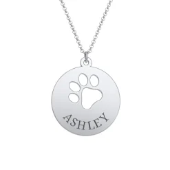 Loving Paws Engraved Name Necklace