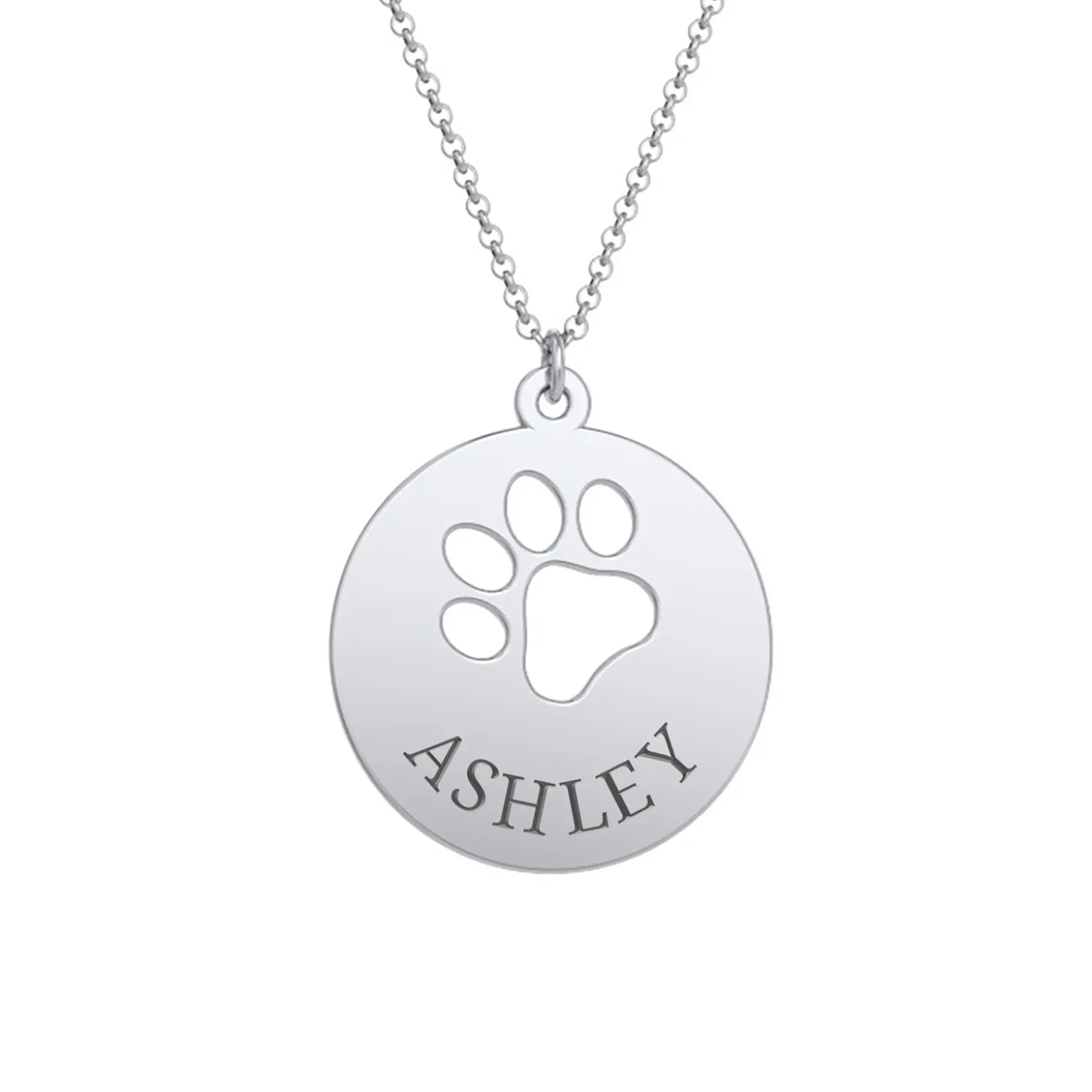 Loving Paws Engraved Name Necklace