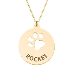Loving Paws Engraved Name Necklace
