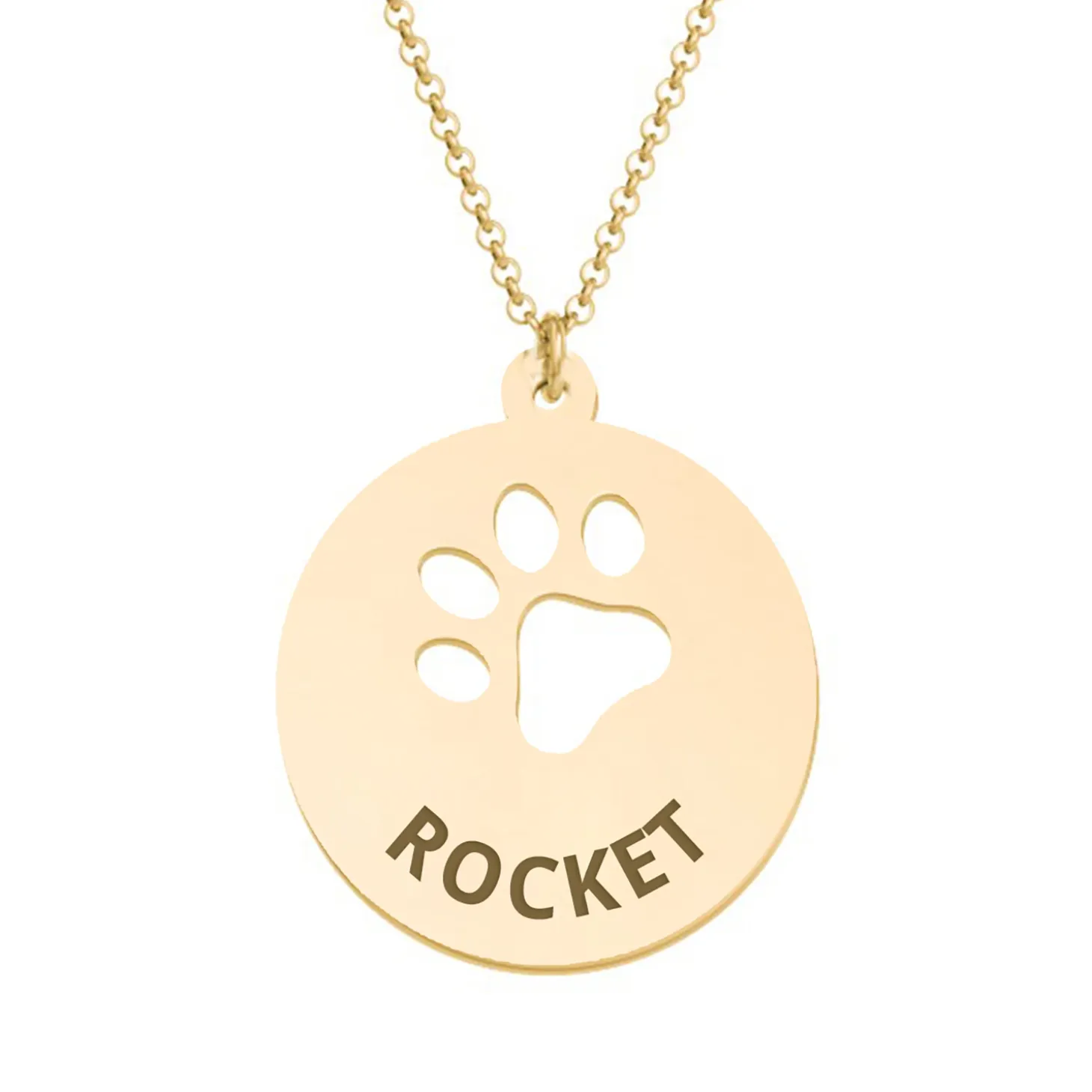Loving Paws Engraved Name Necklace
