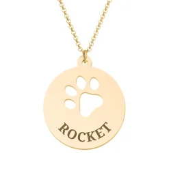 Loving Paws Engraved Name Necklace