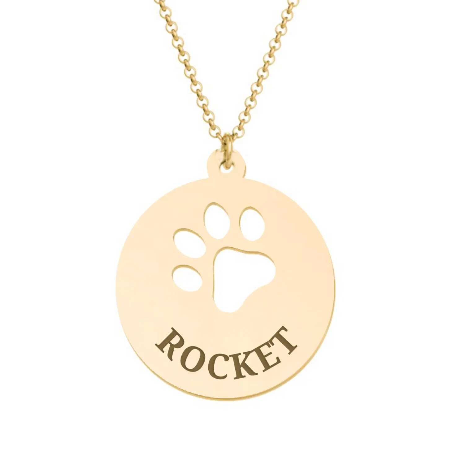 Loving Paws Engraved Name Necklace