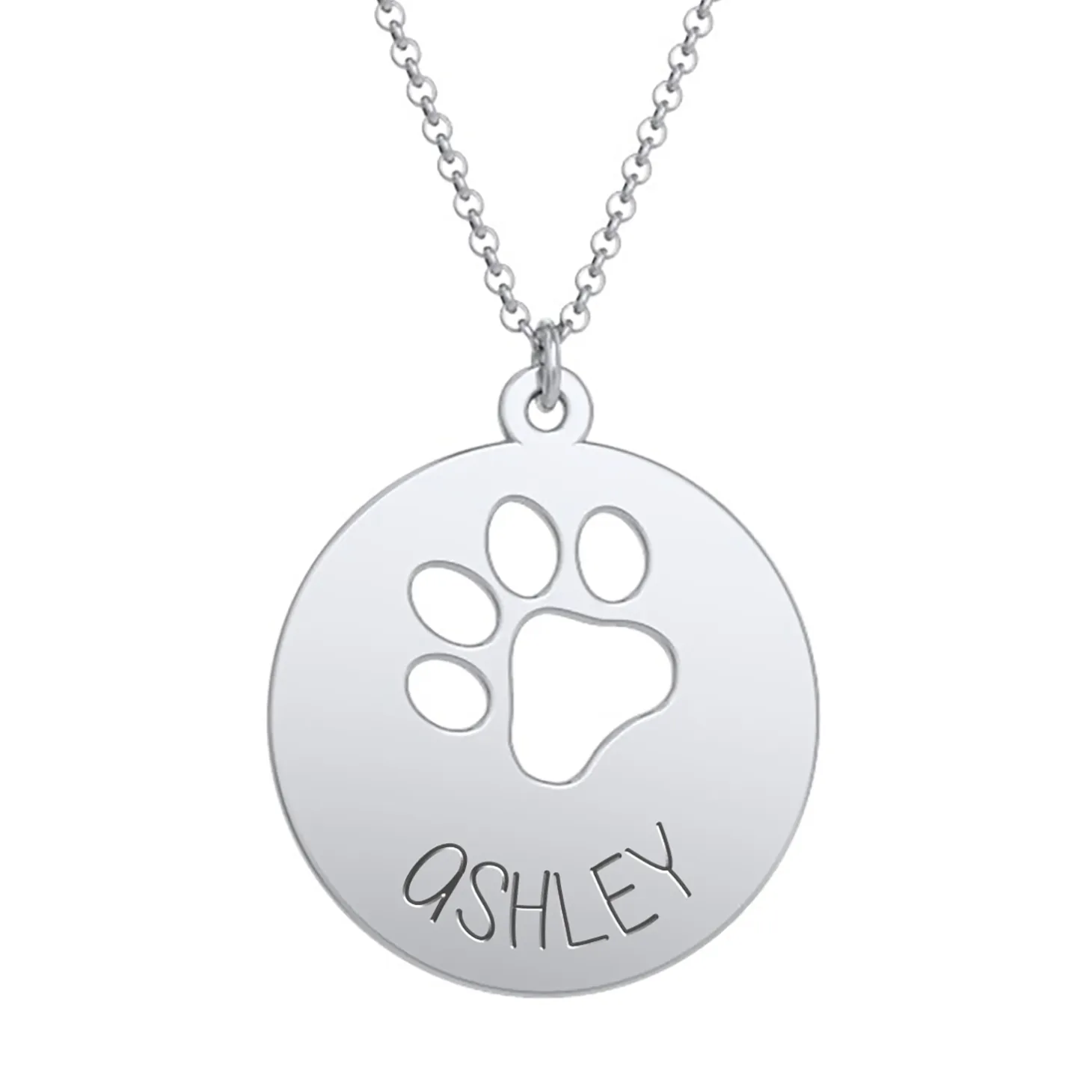 Loving Paws Engraved Name Necklace