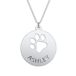 Loving Paws Engraved Name Necklace