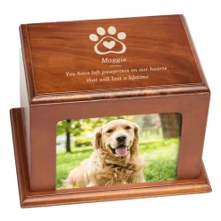 Loving Paw Wood Frame Cremation Urn