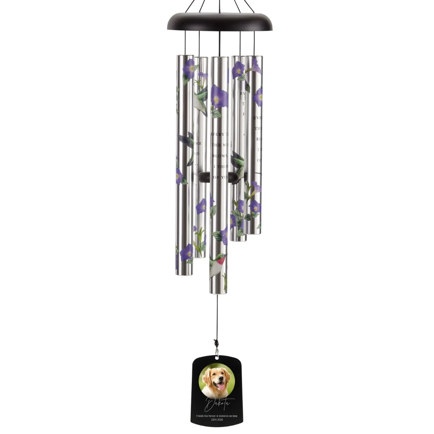 Loyal Hearts Pet Photo Memorial Sonnet 38 Inch Wind Chime