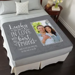 Lucky In Love Photo Plush Blanket