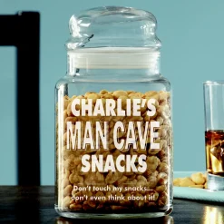 Man Cave Glass Treat Jar
