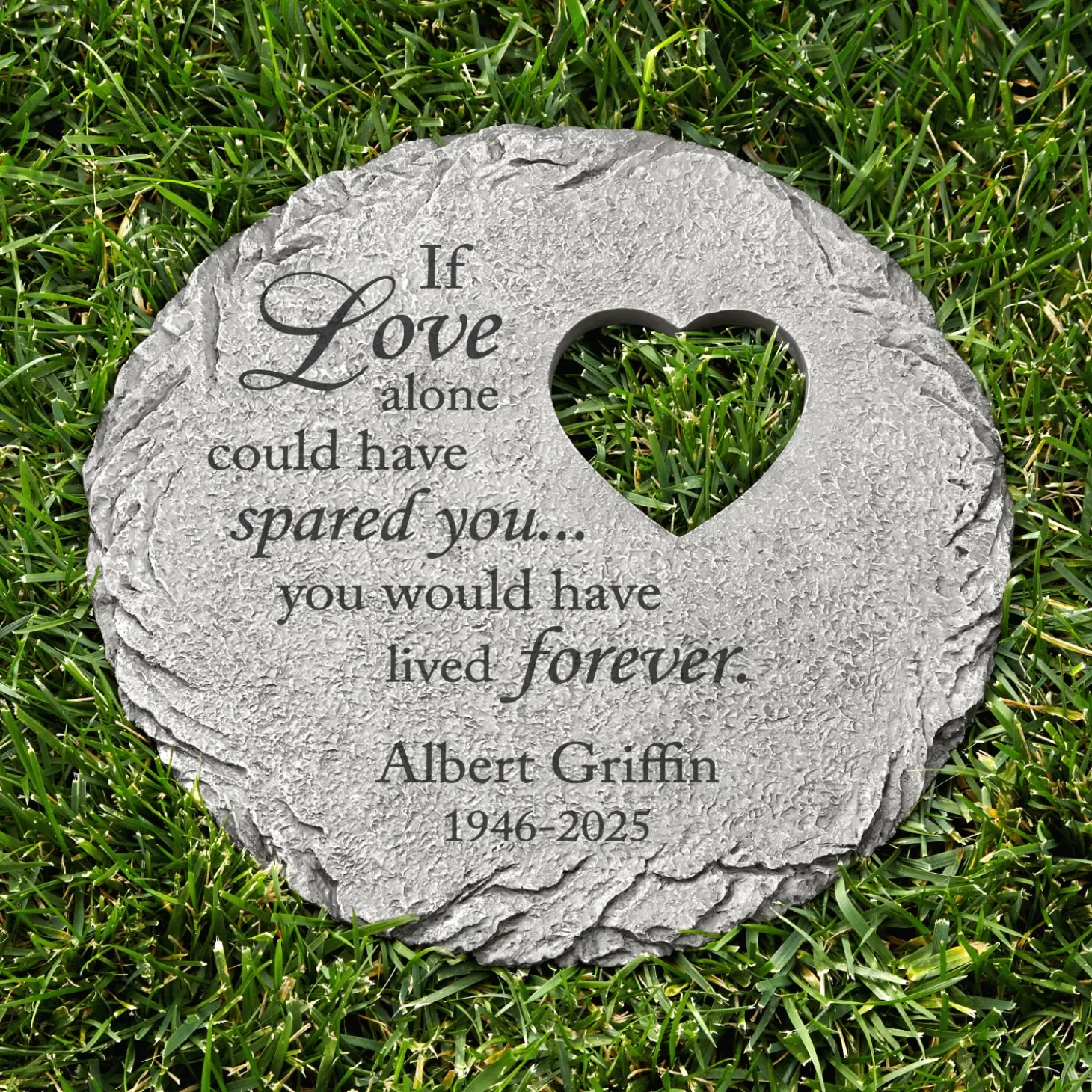 Memorial Heart Cut-out Garden Stone