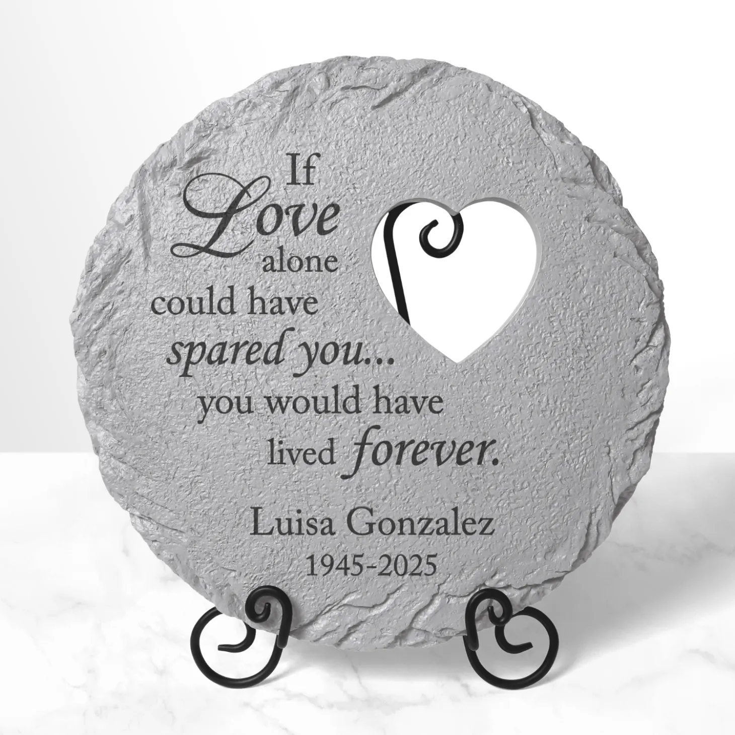 Memorial Heart Cut-out Garden Stone