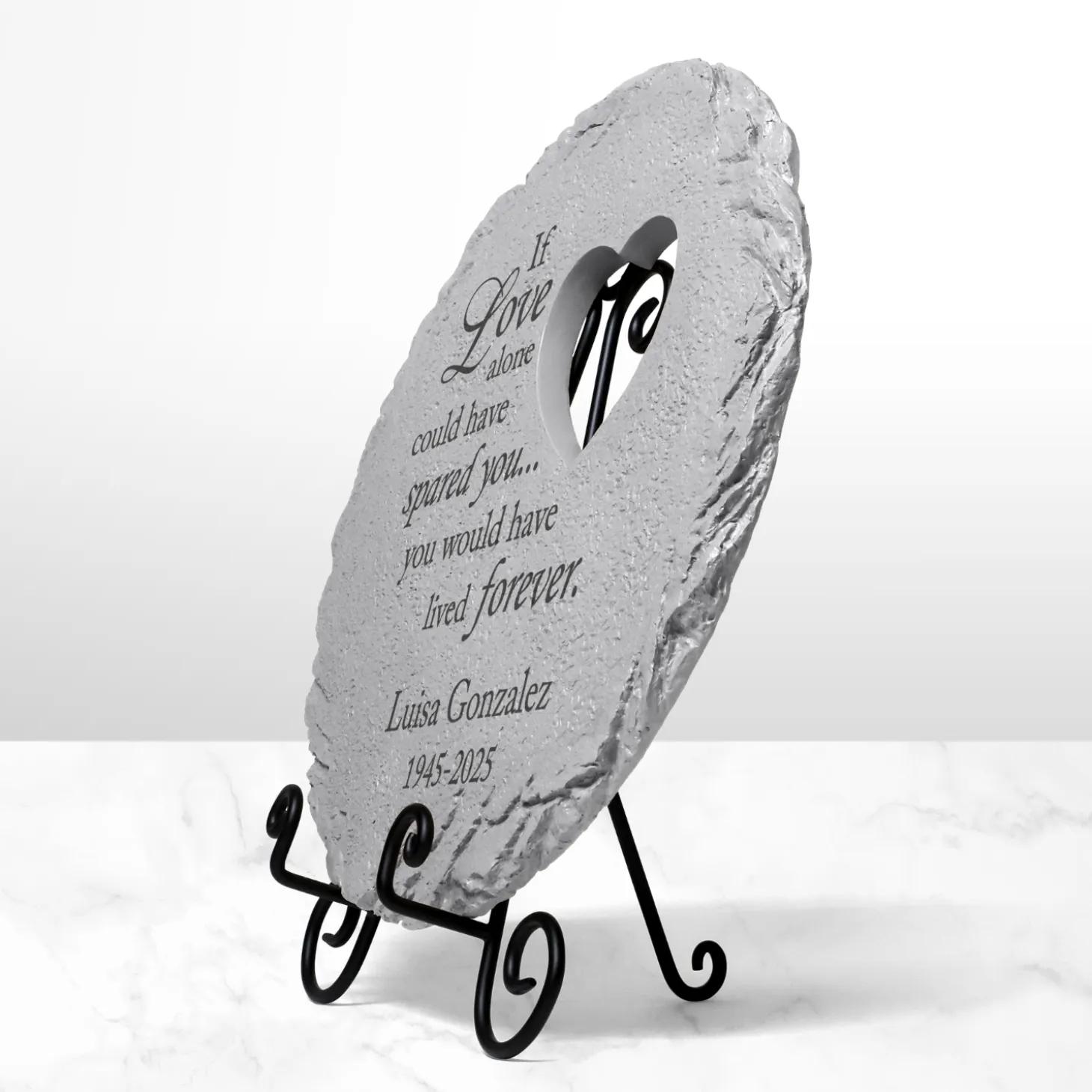 Memorial Heart Cut-out Garden Stone