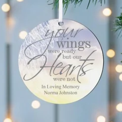 Memorial Wings Round Ornament
