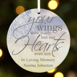 Memorial Wings Round Ornament