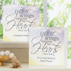 Memorial Wings Wood Block