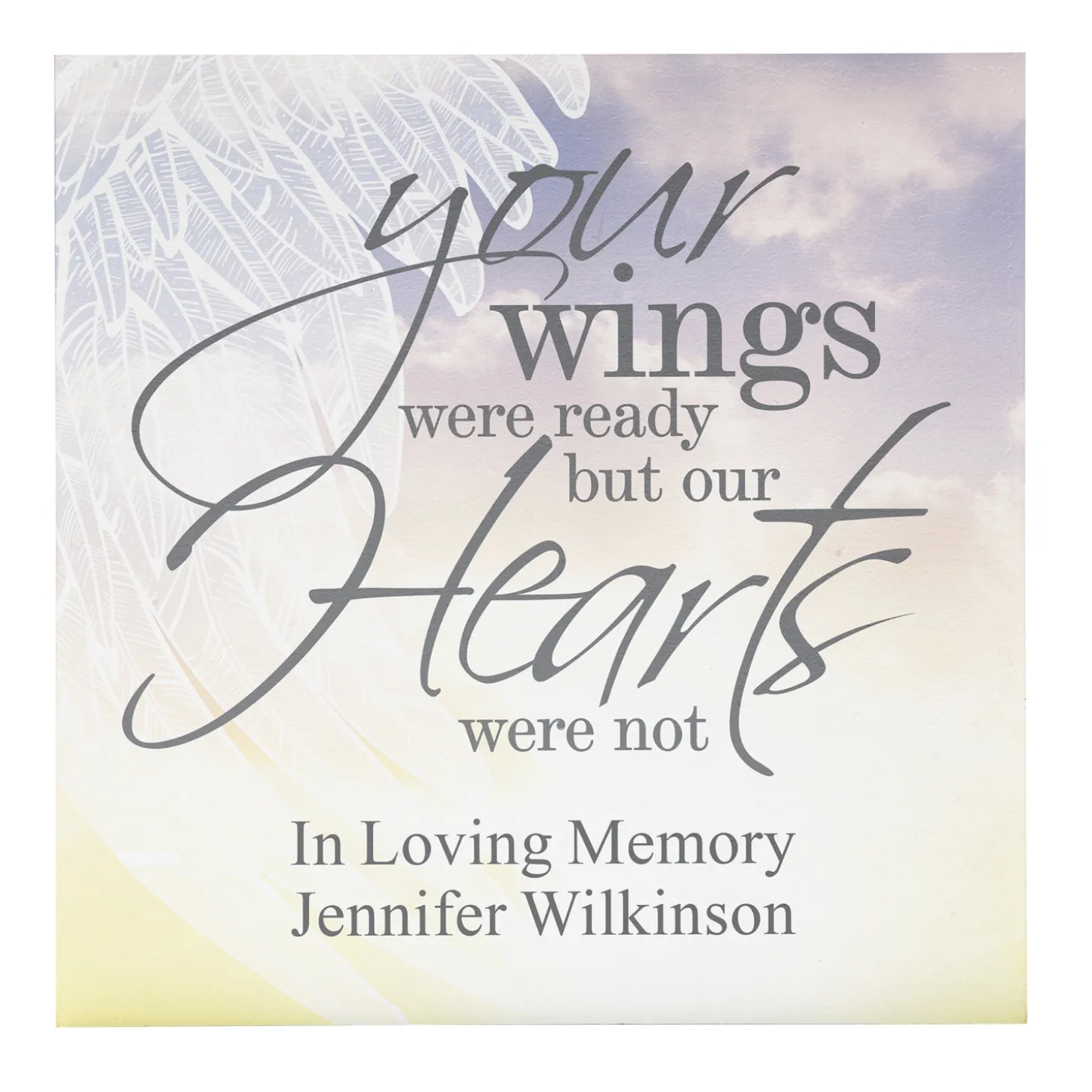Memorial Wings Wood Block