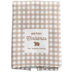 Merry Christmas Gingham Kitchen Towel