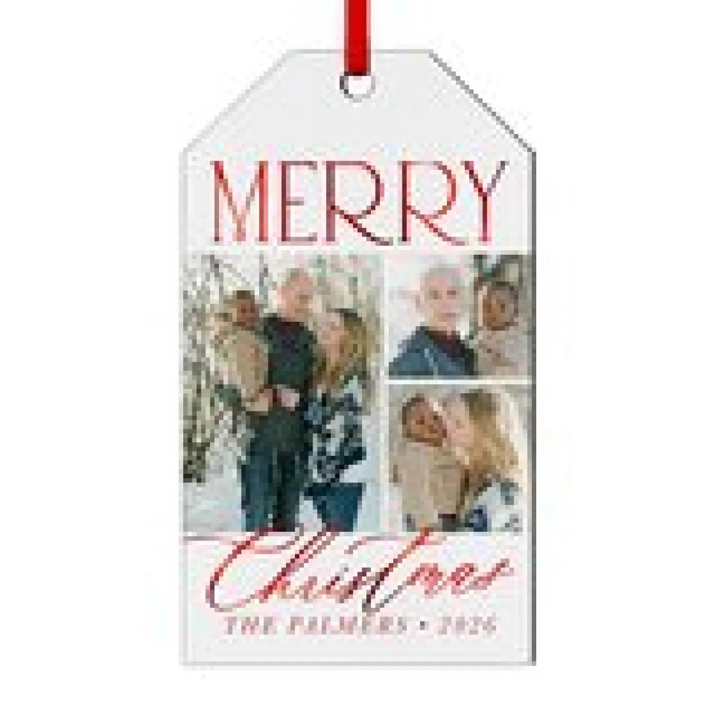 Merry Christmas Photo Gift Tag Ornament