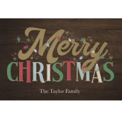 Merry Christmas Wood Plank Doormat