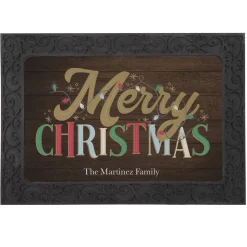 Merry Christmas Wood Plank Doormat