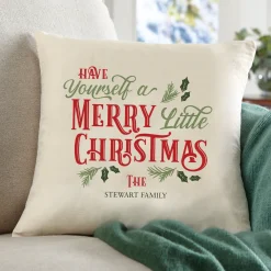 Merry Little Christmas Throw Pillow