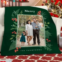 Merry Pines Photo Plush Blanket