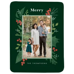 Merry Pines Photo Plush Blanket