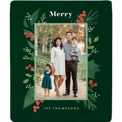 Merry Pines Photo Plush Blanket