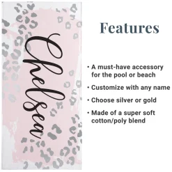 Metallic Leopard Beach Towel