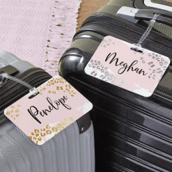 Metallic Leopard Luggage Tag