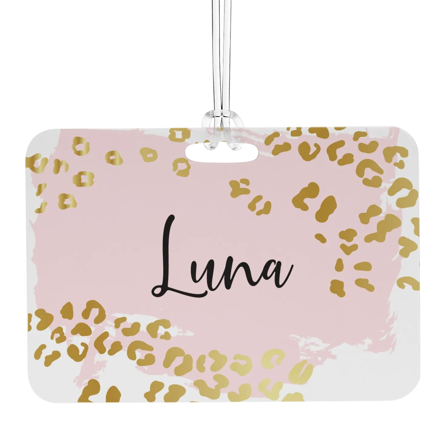Metallic Leopard Luggage Tag