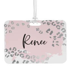 Metallic Leopard Luggage Tag