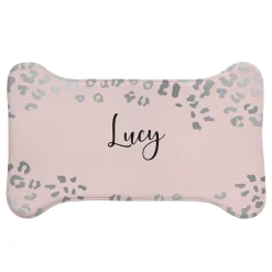 Metallic Leopard Pet Feeding Mat