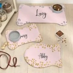Metallic Leopard Pet Feeding Mat