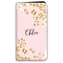 Metallic Leopard Phone Folio Case
