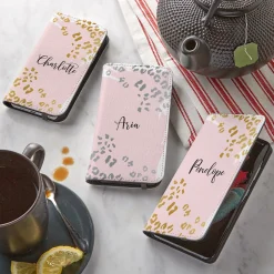 Metallic Leopard Phone Folio Case